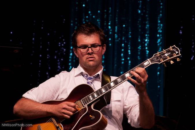 John Storie on guitar with the Julian Waterfall Pollack sextet.