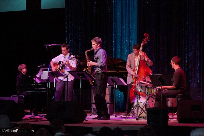 Julian Waterfall Pollack and his jazz sextet.