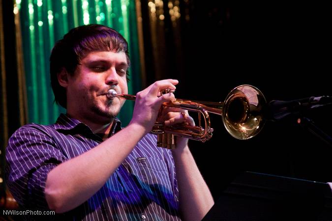 Billy Buss on trumpet with the Julian Pollack Sextet.