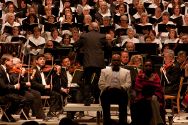 The Mendocino Music Festival Orchestra and Chorus in the final concert.