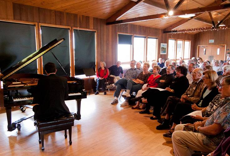 Spencer Myer at the piano.