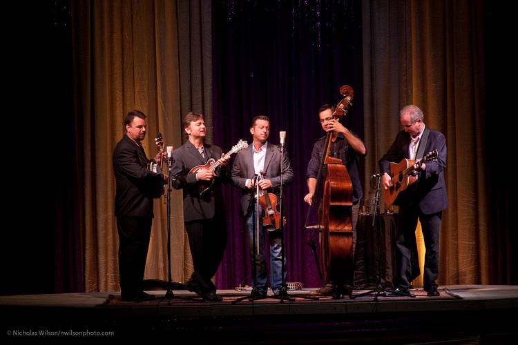 The Travlin' McCourys bluegrass band played hot traditional bluegrass to a large and enthusiastic audience in the big tent concert hall at the Mendocino Music Festival 2011