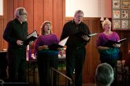 The a cappella quartet Eclectica performed an afternoon concert at Fort Bragg Methodist Church. They are Paul Friesen, Bessy Krauss, Dennis Freeze and Beth Seaward.