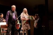 Jeremy Cohen and Susan Waterfall take a bow at the conclusion of the "Irresistible Grooves" concert.