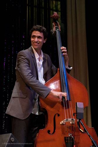 Noah Garabedian on bass with the Julian Pollack Trio.