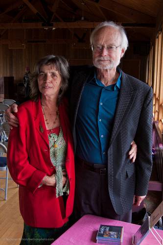 Nina Mera with husband John Gilmore at the CD table after his concert.