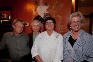 Ledford House owners Tony and Lisa Geer with MMF Festival Manger Nancy Harris and Board President Barbara Faulkner.