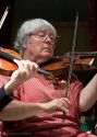 Marcia Lotter, Assisstant Concertmaster, in rehearsal for the final concert.