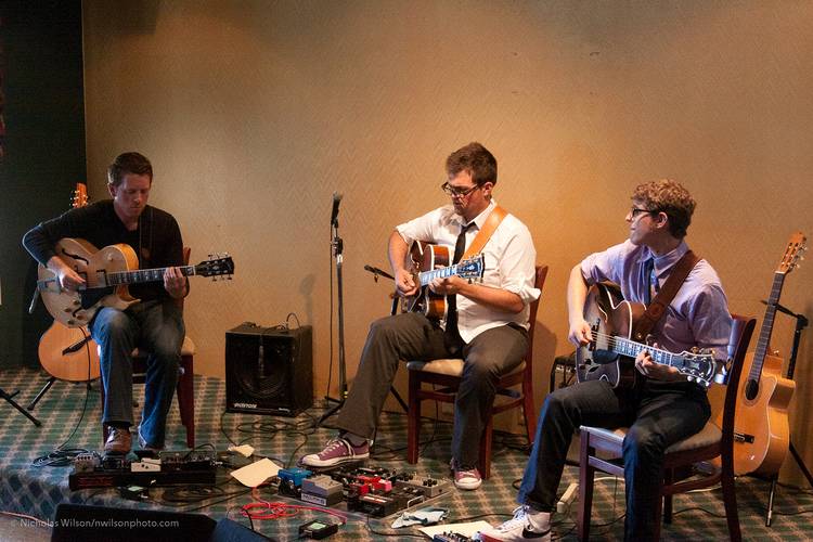 The New West Guitar Trio in performance at Hill House of Mendocino Friday afternoon in the Jazz Series of the Mendocino Music Festival.