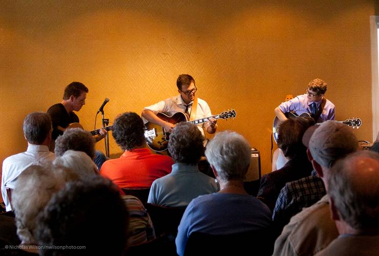 The New West Guitar Trio in performance at Hill House of Mendocino Friday afternoon in the Jazz Series of the Mendocino Music Festival.