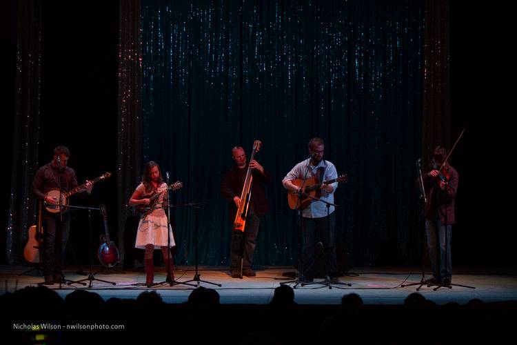 Bluegrass mandolin prodigy Sierra Hughes and her group performed in the big tent concert hall