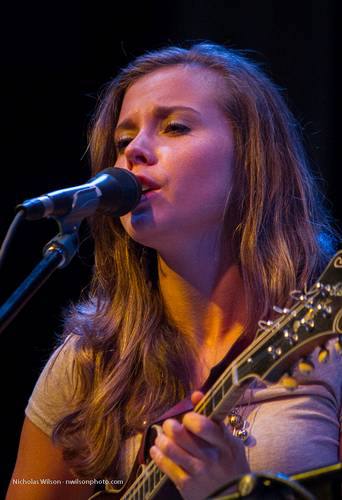 Bluegrass mandolin prodigy Sierra Hughes and her group performed in the big tent concert hall