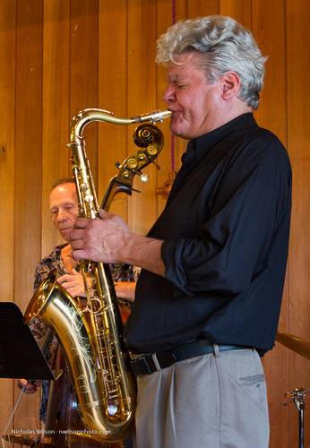 The Francis Vanek Quartet  featuring Vanek on sax and Chris Amberger on bass played jazz as part of the Village Chamber Series.