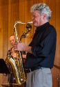 The Francis Vanek Quartet  featuring Vanek on sax and Chris Amberger on bass played jazz as part of the Village Chamber Series.