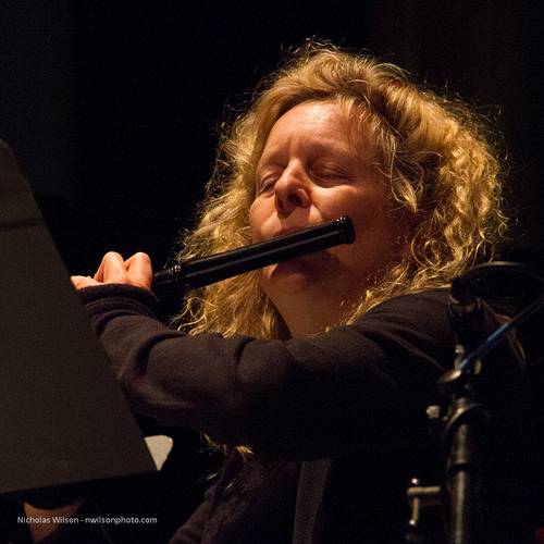 Flautist Mindy Rosenfeld in the Music for a Teahouse program.