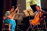 Wu Man with cellist Stephen Harrison in Music for a Teahouse.