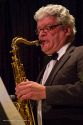 Francis Vanek takes a tenor sax solo with the MMF Big Band.