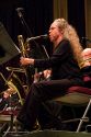 Barbara D'Augelli on baritone sax with the MMF Big Band.