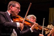 Concertmaster Roy Malan and Principal Second Violinist Marcia Lotter in the chamber orchestra concert.