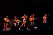 The American Irish band Solas performs in the big tent.