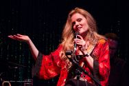 Jazz vocalist Tierney Sutton and her band in the MMF concert tent.