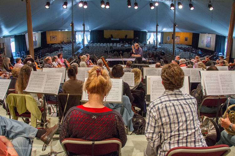 Rehearsal for the final orchestra concert.