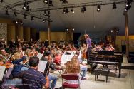 Rehearsal for the final orchestra concert.