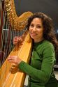 Harpist Anna Maria Mendieta in rehearsal