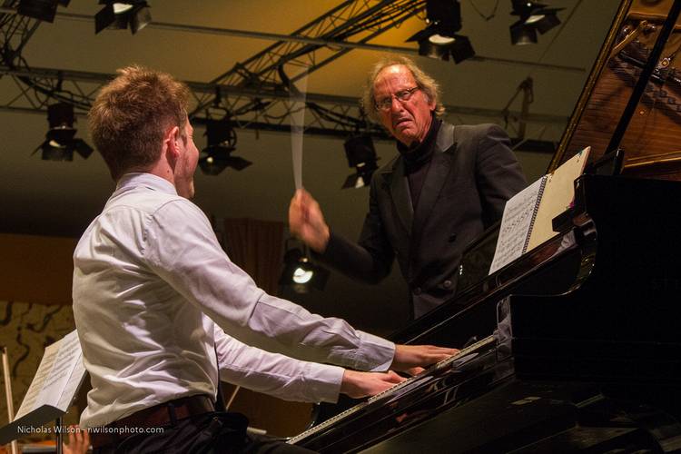 Julian Waterfall Pollack performs his new piano concerto with the MMS Symphony Orchestra conducted by  Maesto Allan Pollack.