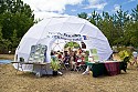 Food, Farming and Permaculture workshops in a geodesic dome at SolFest 2007