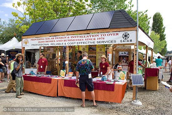 Solar powered exhibit booth of Real Goods - GAIAM