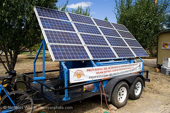 A mobile solar powere system on a trailer supplied power at SolFest 2007