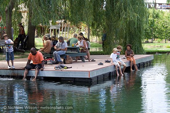 Cooling off by the pond at SolFest 2007