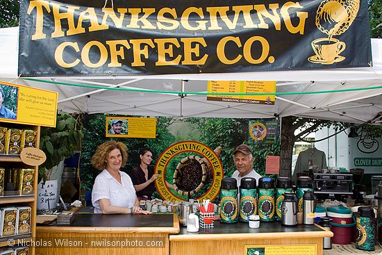 Thanksgiving Coffee Co. founders Joan and Paul Katzeff at their booth at SolFest 2007