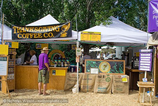 Thanksgiving Coffee Co. booth at SolFest 2007