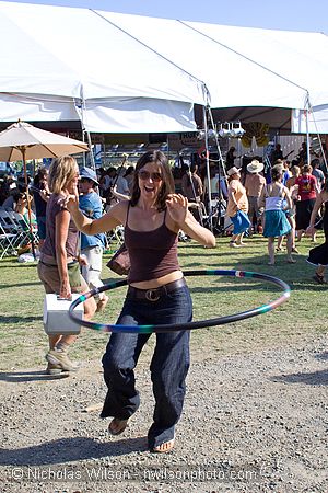 Hula hooping to the sound of Samba Da at SolFest 2007