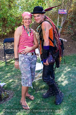 Colorful pair at SolFest 2007. Hey, isn't he a tatooist in Willits?