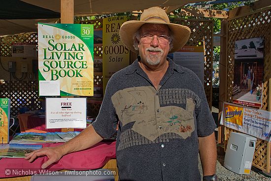 Real Goods founder John Schaeffer at the company booth during SolFest 2007. dd