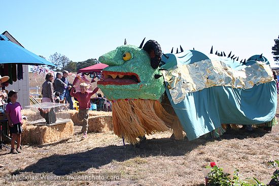 Gertie the Gorse Monster leads a parade through CasparFest.
