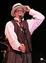 Bill Irwin in performance at Cotton Auditorium, Fort Bragg CA