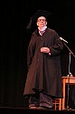 Bill Irwin in academic gear at Cotton Auditorium, Fort Bragg CA