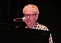 Max Forseter at the piano in performance with Bill Irwin at Cotton Auditorium, Fort Bragg CA