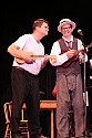 Bill Irwin and brother Patrick Irwin in performance at Cotton Auditorium, Fort Bragg CA