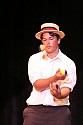 Juggler David Kosonen in performance with Bill Irwin at Cotton Auditorium, Fort Bragg CA