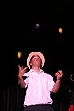 Juggler David Kosonen in performance with Bill Irwin at Cotton Auditorium, Fort Bragg CA