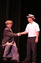 Bill Irwin gets some help from David Kosonen in performance at Cotton Auditorium, Fort Bragg CA