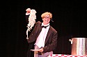 Bill Irwin in performance at Cotton Auditorium, Fort Bragg CA