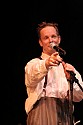 Bill Irwin takes questions and suggestions from the audience at Cotton Auditorium, Fort Bragg CA