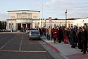 Lining up for The Wailin Jennys and the Blushin' Roulettes, Mar 7, 2010, Cotton Auditorium, Fort Bragg.