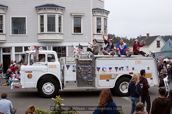 July 4, 2009 parade and festivities in Mendocino CA.